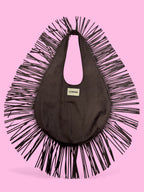 Lumina Moon bag scamosciata con frange