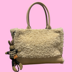 Fluffy rabbit bag beige