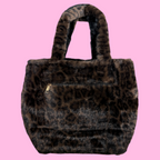 Borsa Fluffy Leopard Black
