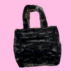 Borsa Fluffy Leopard Black