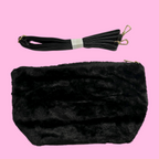 Borsa Fluffy Leopard Black
