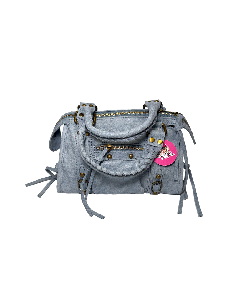 City Bag camoscio - Azzurra
