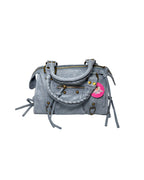 City Bag camoscio - Azzurra