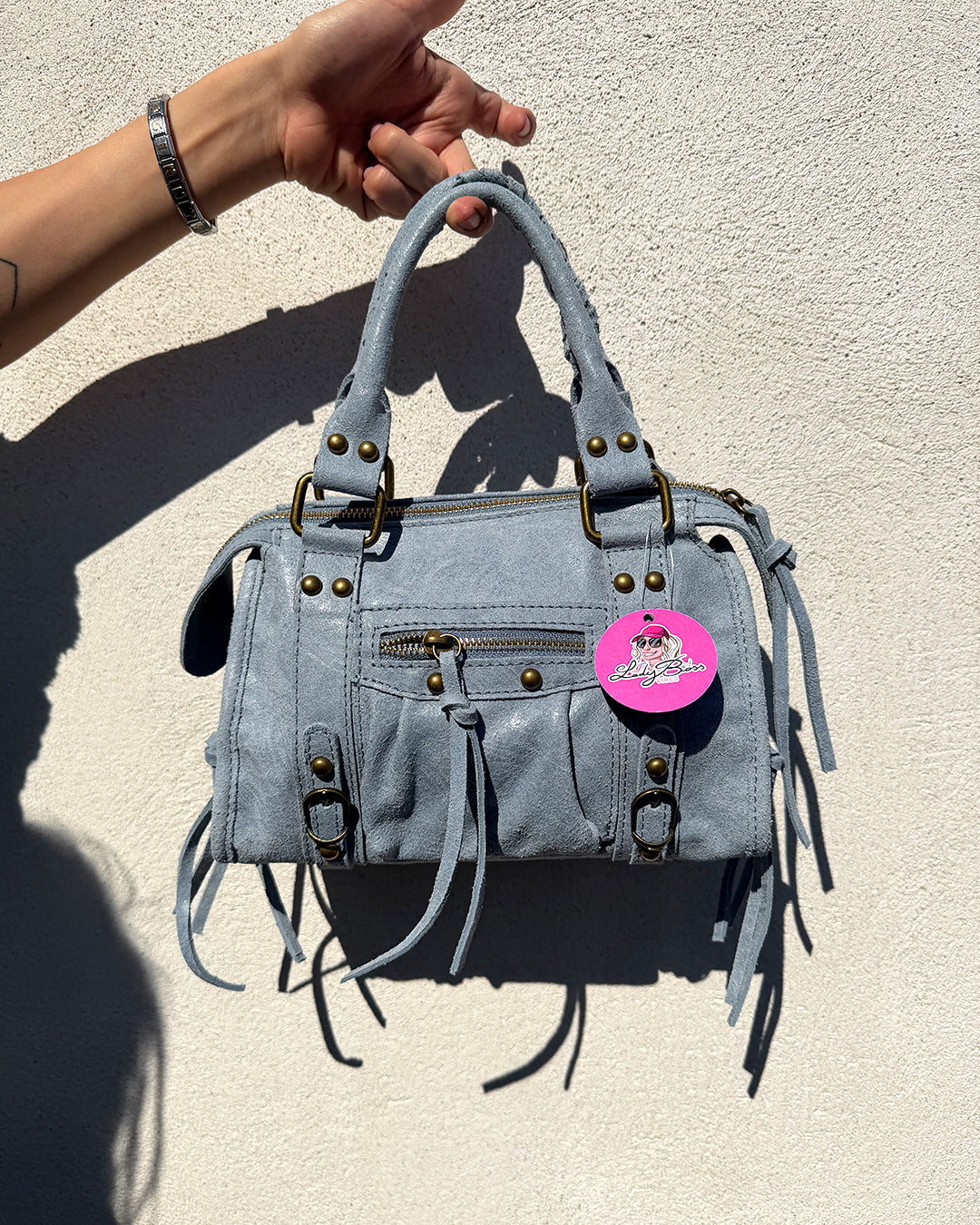 City Bag camoscio - Azzurra