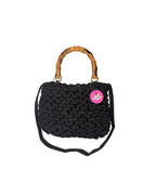 Borsa Bambù in fettuccia intrecciata - Black