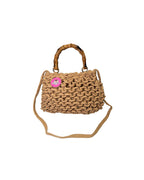 Borsa Bambù in fettuccia intrecciata - Beige