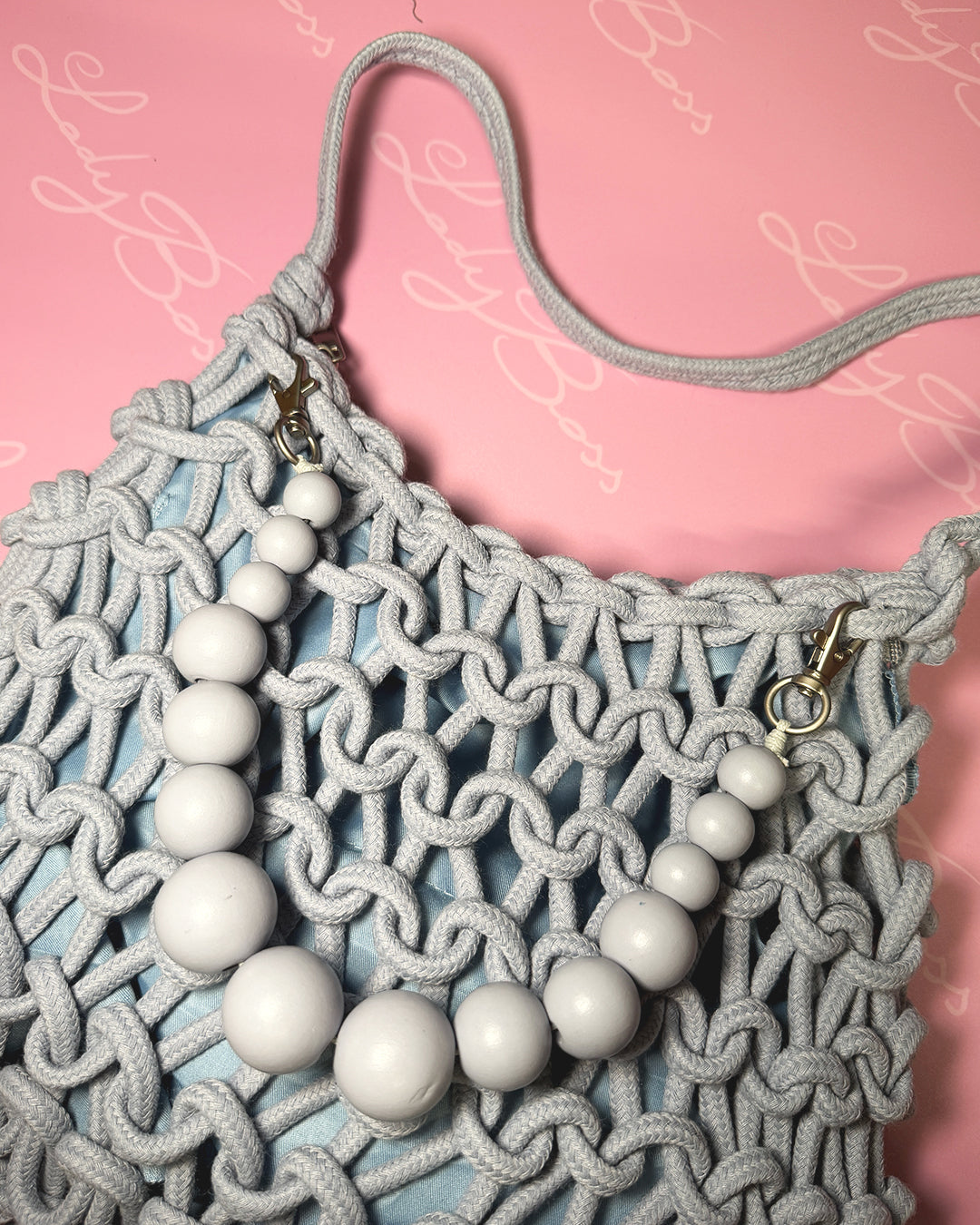 Borsa Intreccio con manico in perle