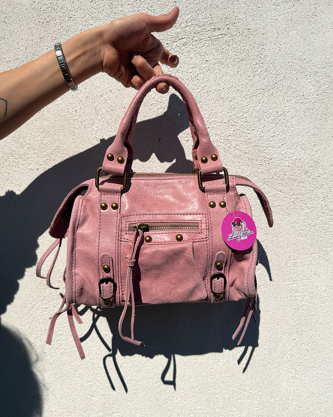 City Bag camoscio - Rosa Cipria