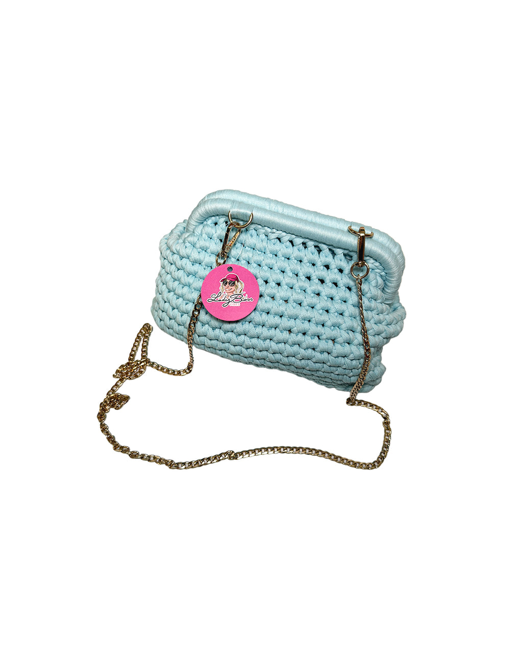 Borsetta Pouchet Schick in maglia  - Azzurra